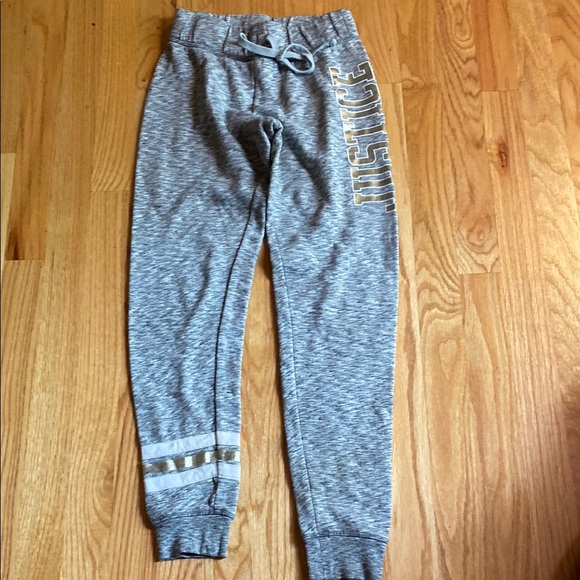 Justice Other - Justice Heather Gray Joggers with Gold Accents